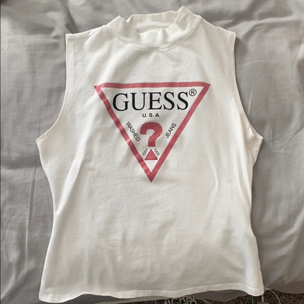 Guess White trutttle neck shirt